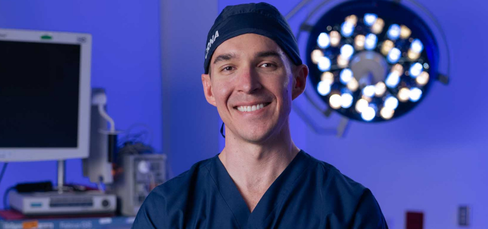 Male CRNA in the operating room