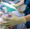 Patient undergoing anesthesia in the OR