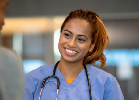 Nurse explaining procedure to patient