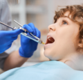 Child being given anesthesia at the dentist